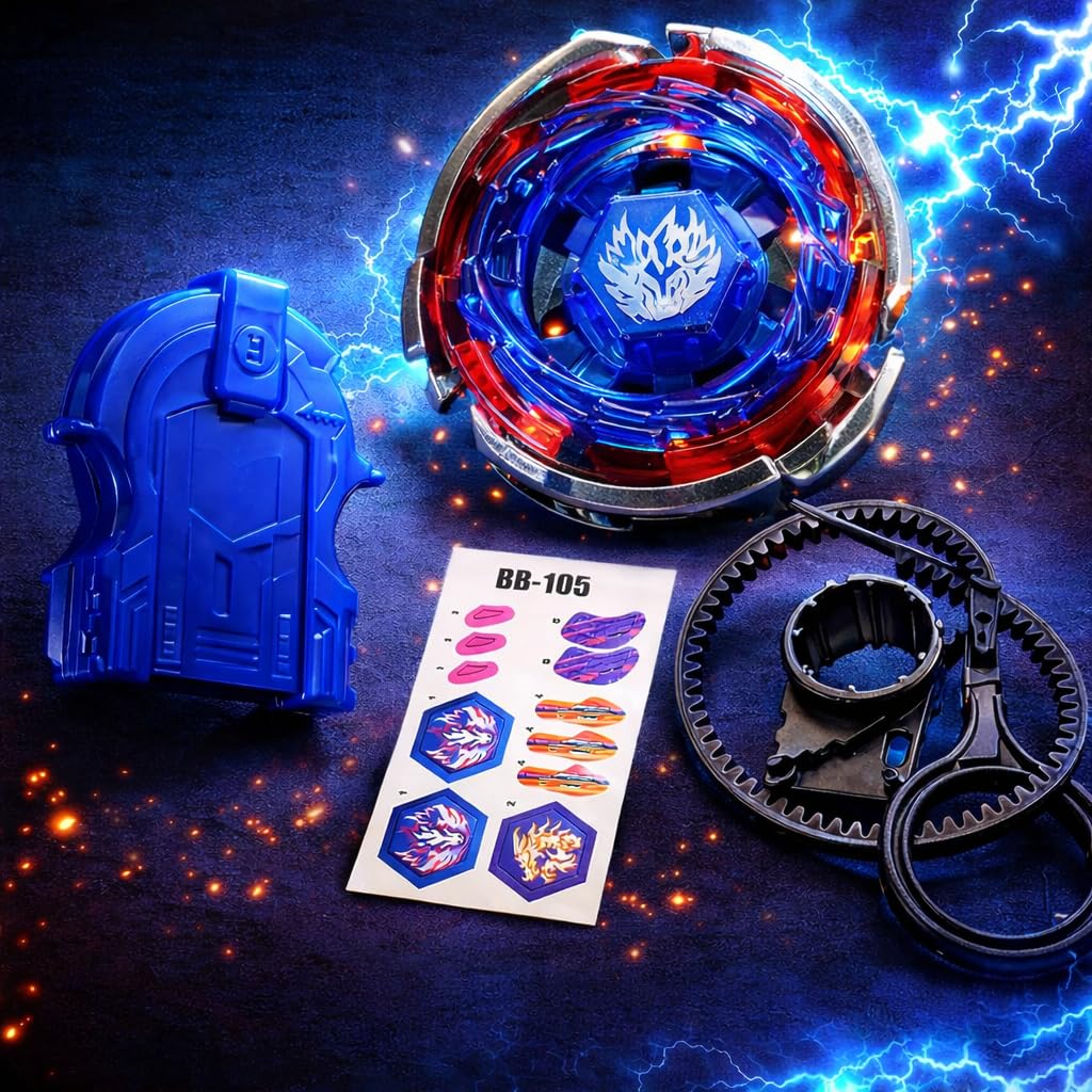 Metal Masters Cosmic Pegasus Fury Fusion BB-105 High Speed Battle Spinning Top with Launcher – 4D System Attack Type Metal Fusion Toy for Kids & Collectors-image-7