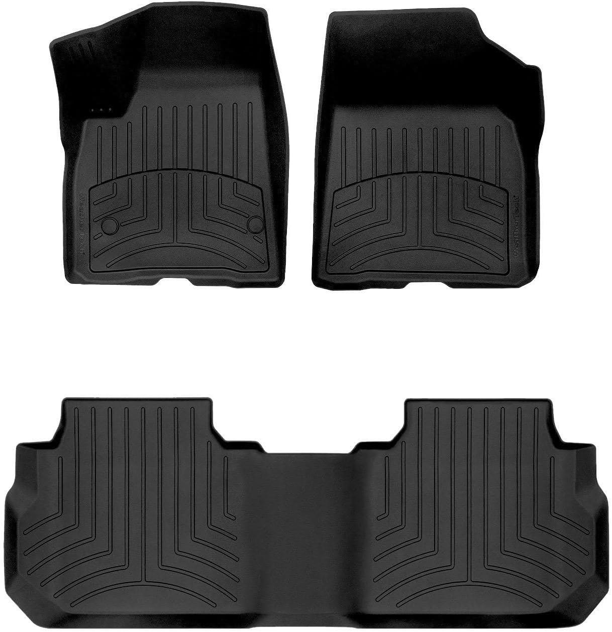 WeatherTech FloorLiner HP Custom Fit Floor Mats for Chevrolet Blazer, Acadia - 1st & 2nd Row (441080-1-2IM), Black