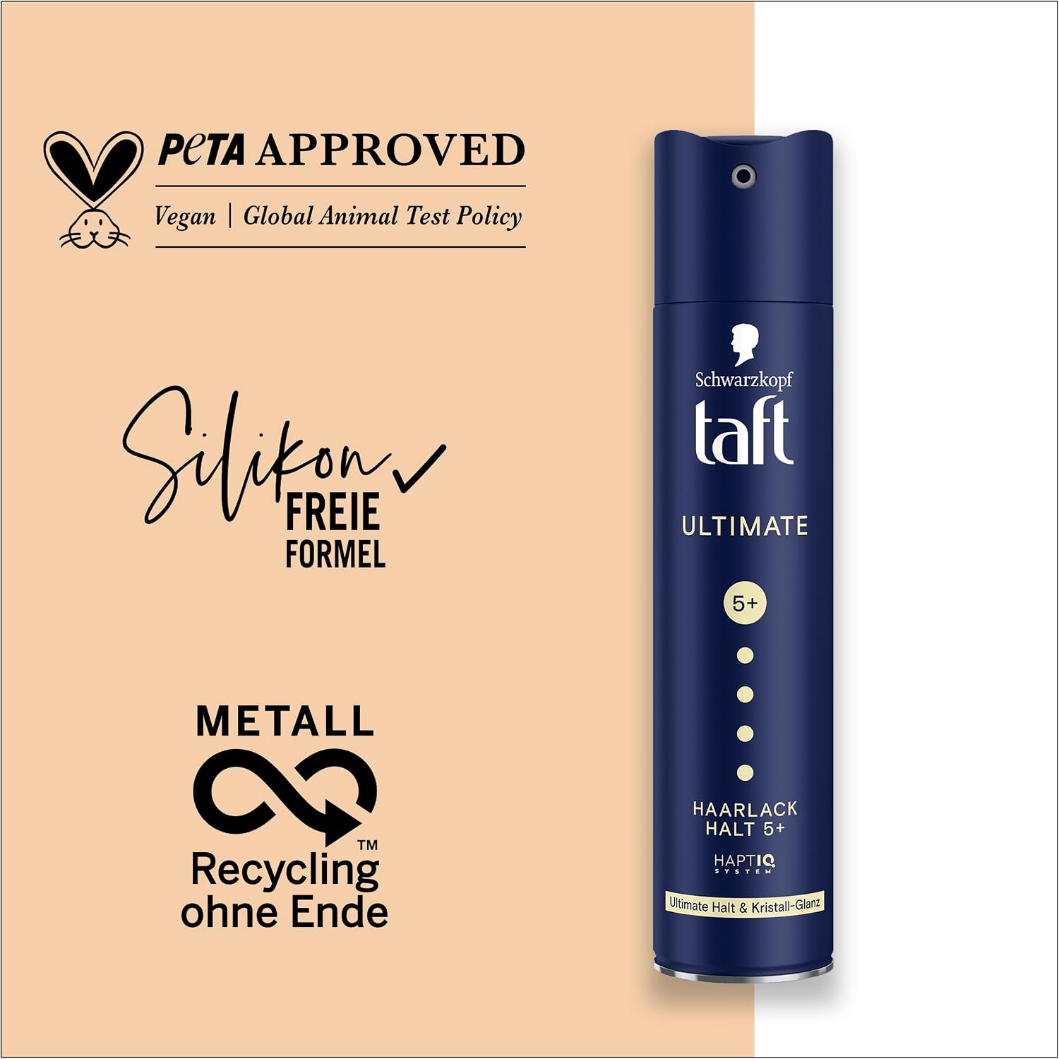 Schwarzkopf Taft Ultimate лак для волос (250 мл), степень фиксации 5+ + укладка волос, лак для всех типов волос, максимальная фиксация и кристальный блеск, веганская формула