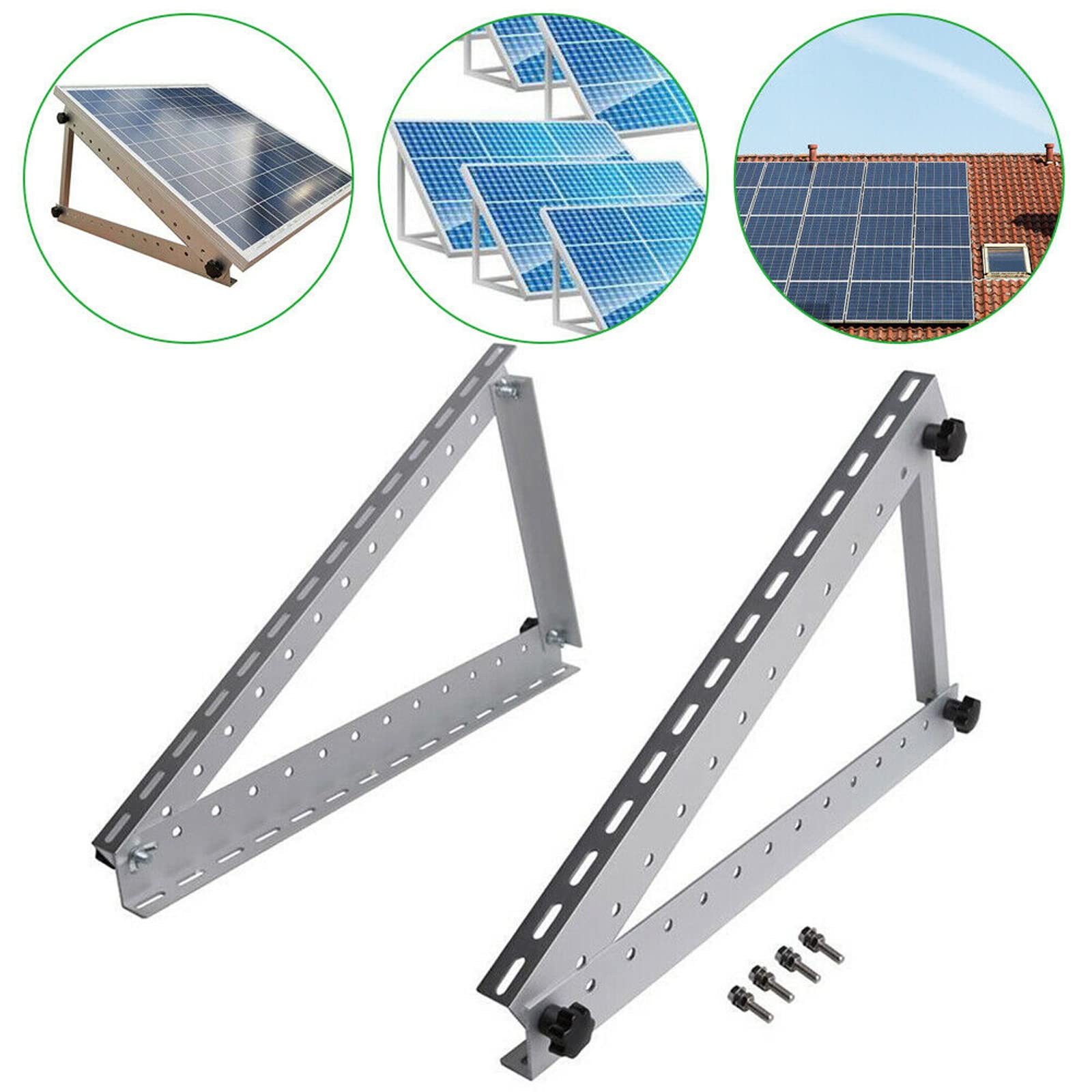 Uchwyt na panel słoneczny 100 W, uchwyty nachylane na panel słoneczny z regulowanym kątem, regulowany uchwyt na panel słoneczny 556 mm do łodzi, kampera, dachu