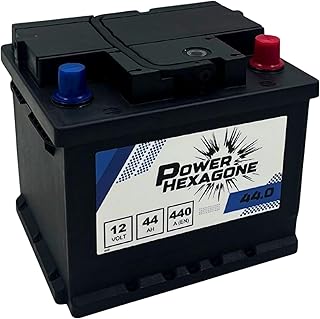 Batterie Voiture 12V 44Ah LB1 - Démarrage 440A - Format Compact pour citadine - Batterie Auto Sans Entretien - Remplacement Origine constructeur - Power Hexagone livraison rapide