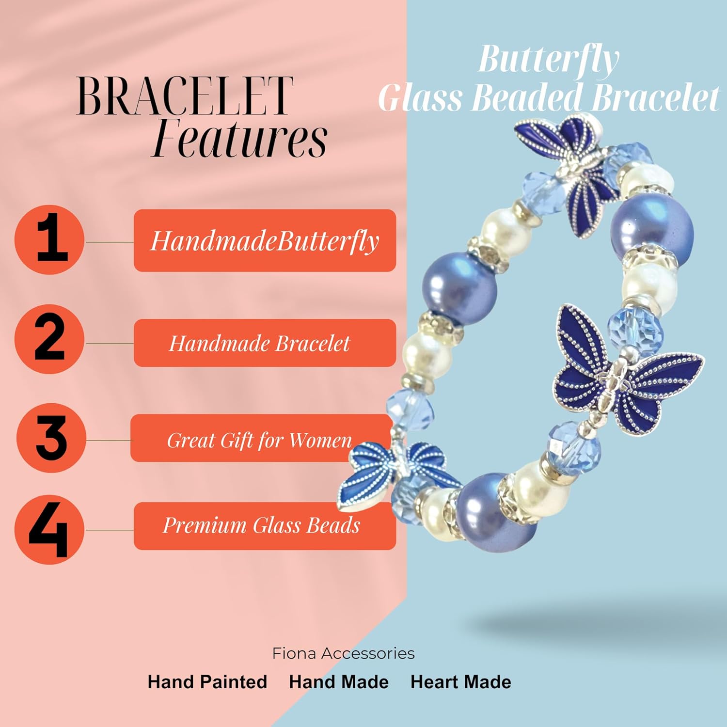 fiona Butterfly Bracelet - Butterfly Jewelry Gift For Women Girls - Butterfly Lovers Gift Stretch Bangle - Image 5