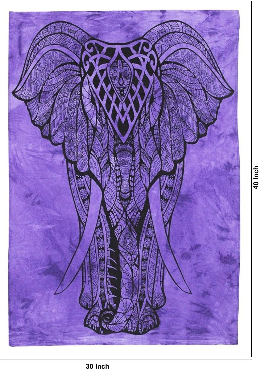 AVA Collections Tapestry Multicoloured Wall Hanging Psychedelic Tapestries Indian Cotton Poster Picnic Sheet Wall Decor Blanket Wall Art Hippie Bedroom Décor (Purple - Image 2