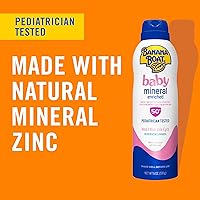 Vista 3 de Banana Boat Protector solar enriquecido con minerales para bebés, no se enfrenta a los ojos, spray de loción de protección solar de amplio espectro