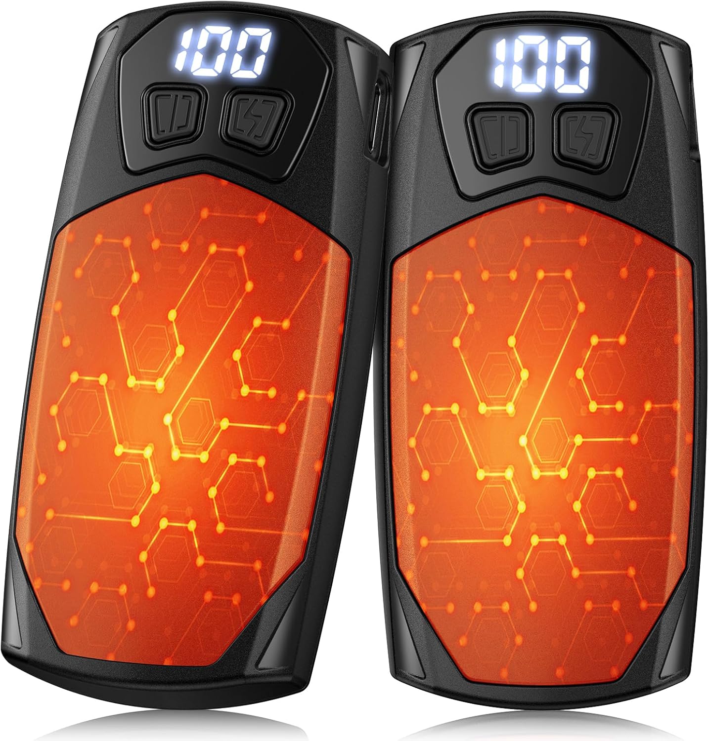 Kesguar Hand Warmers Rechargeable 2 Pack - 6000mAh Electric AI Handwarmers, LED Display & 5-Level Heating, 20Hrs Long Lasting, 2-in-1 Portable Heater, Gifts for Men/Women/Christmas/Golf/Hunting - Amazon product rated Grade A