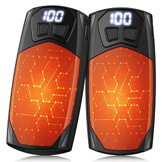 Kesguar Hand Warmers Rechargeable 2 Pack - 6000mAh Electric AI Handwarmers, LED Display & 5-Level Heating, 20Hrs Long Lasting, 2-in-1 Portable Heater, Gifts for Men/Women/Christmas/Golf/Hunting - Amazon product rated Grade A