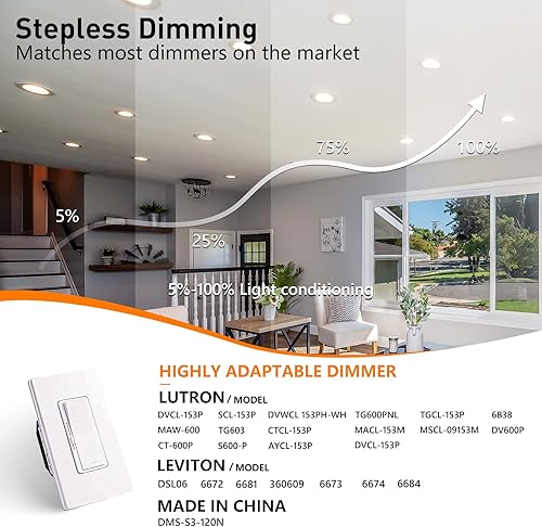 Miniatura 5 de Iluminación empotrable, paquete de 2 luces empotrables de 9 W Eqv 75 W, luces LED empotrables de 4 pulgadas con caja de conexión, lámparas