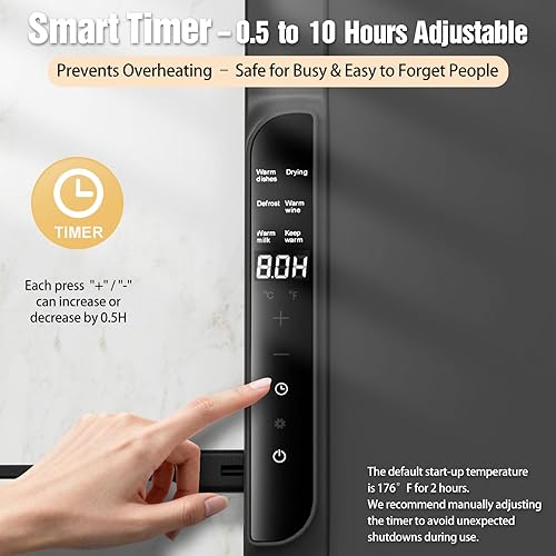 Miniatura 5 de Tapete de calentamiento para alimentos - Calentador de alimentos con 14 temperaturas - Bandeja de calentamiento eléctrica de silicona con 6 modos -