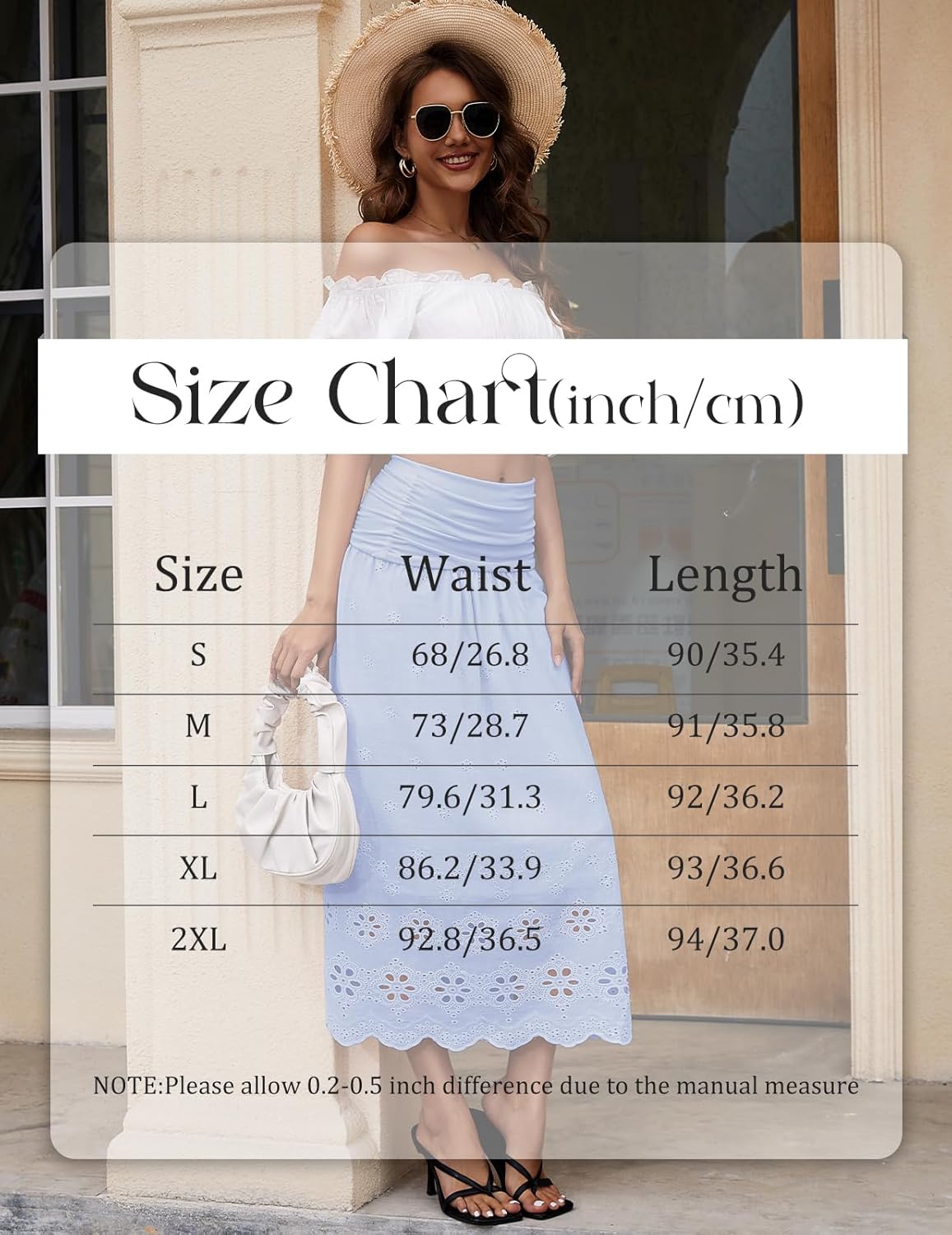 DRESSTELLS Boho Maxi Skirt for Women 2026 Lace Eyelet High Waist A-Line Flowy Beach Tiered Long Wedding Skirts - Image 6