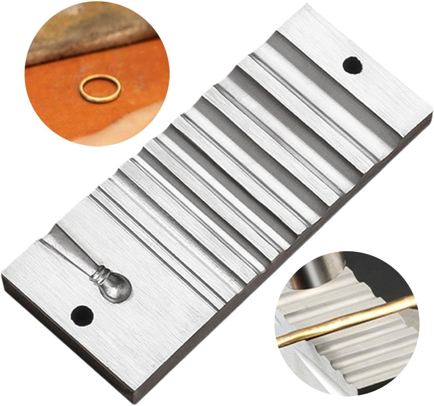 Swage Block Metal Forming Block Accessories Bench Tool Channel Iron Metal Block for Jewelry Making for Bracelet Making Rings, Style A