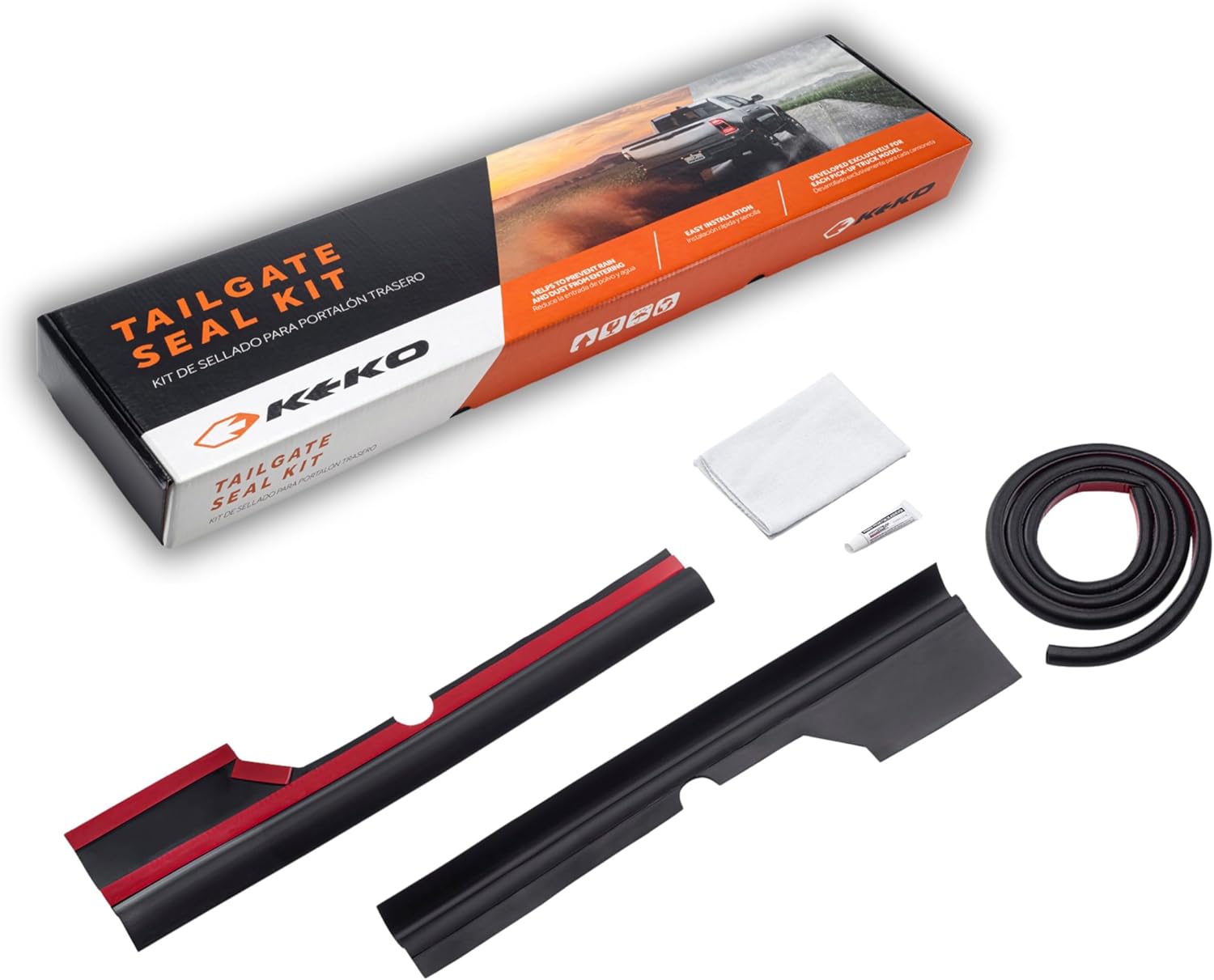 Keko - Tailgate Sealing Kit for Tonneau Cover - Exclusive Custom Fit for Ranger 2024 - Ultimate Water & Dust Protection - Easy Installation