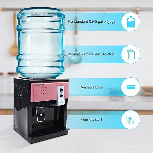 Miniatura 4 de Dispensador de enfriador de agua de carga superior – Dispensador eléctrico de escritorio caliente y frío, 3 ajustes de temperatura hirviendo agua