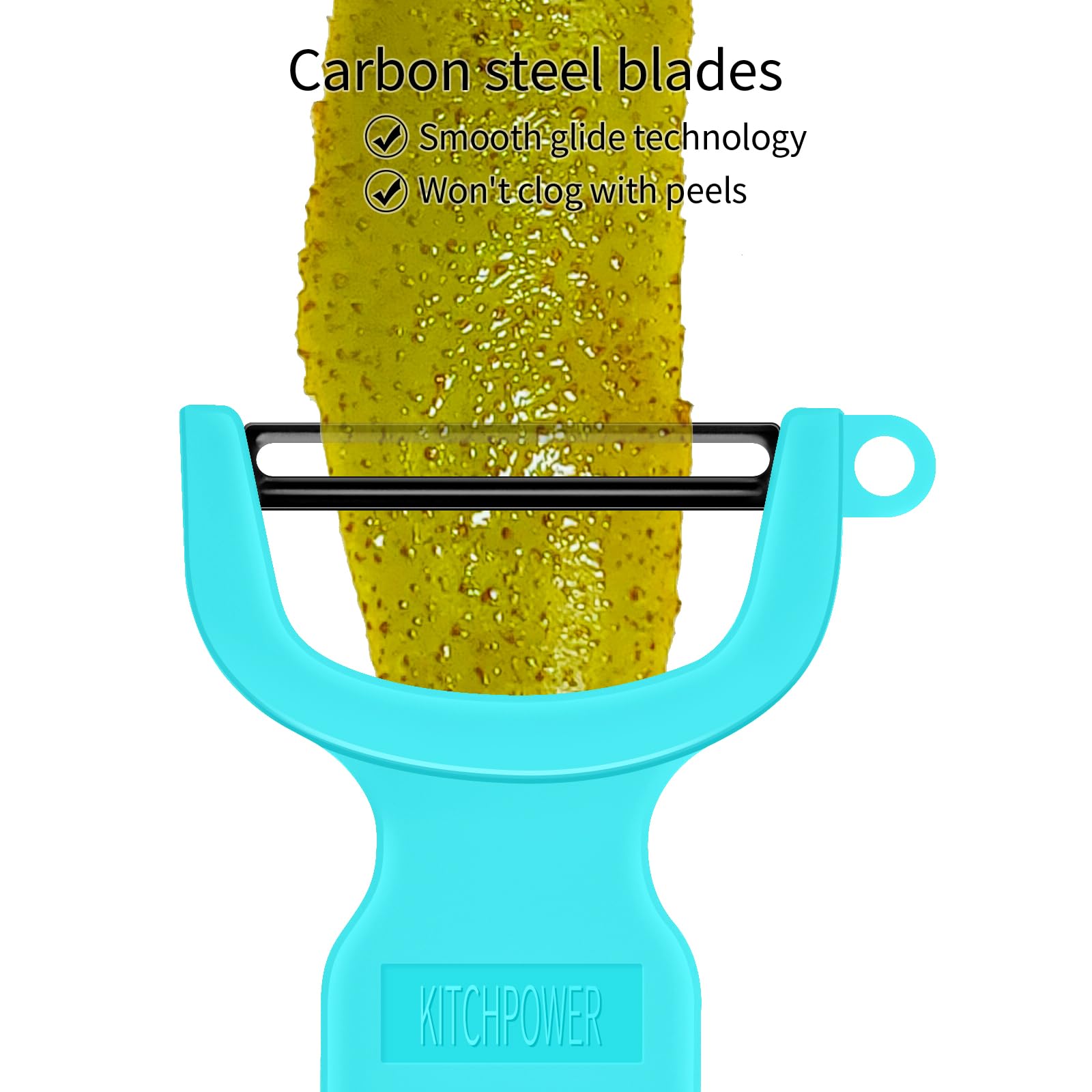 Pelador de verduras original, peladores de patatas para cocina, hoja de acero al carbono, paquete de 3 unidades, naranja/azul/amarillo