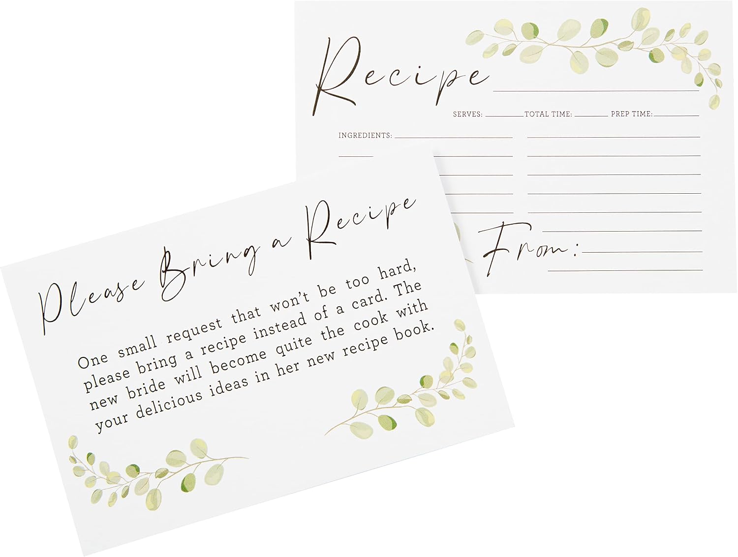 C.R. Gibson Q16-24814 Wedding Shower Recipe Cards and Invite Enclosure Cards, 40pcs, White