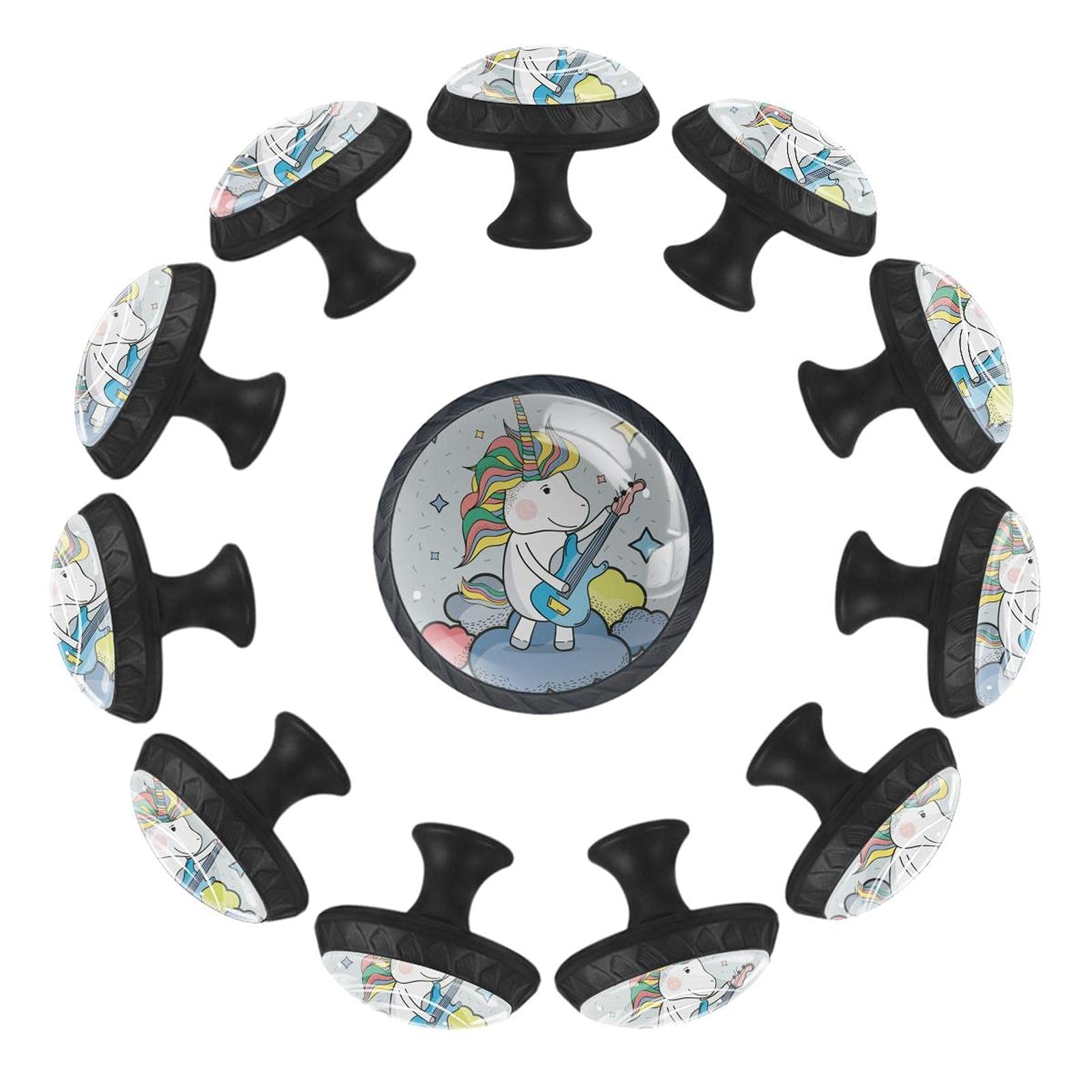 Boutons de tiroir licorne ronds 35 mm au design soigne pour mobilier de creche
