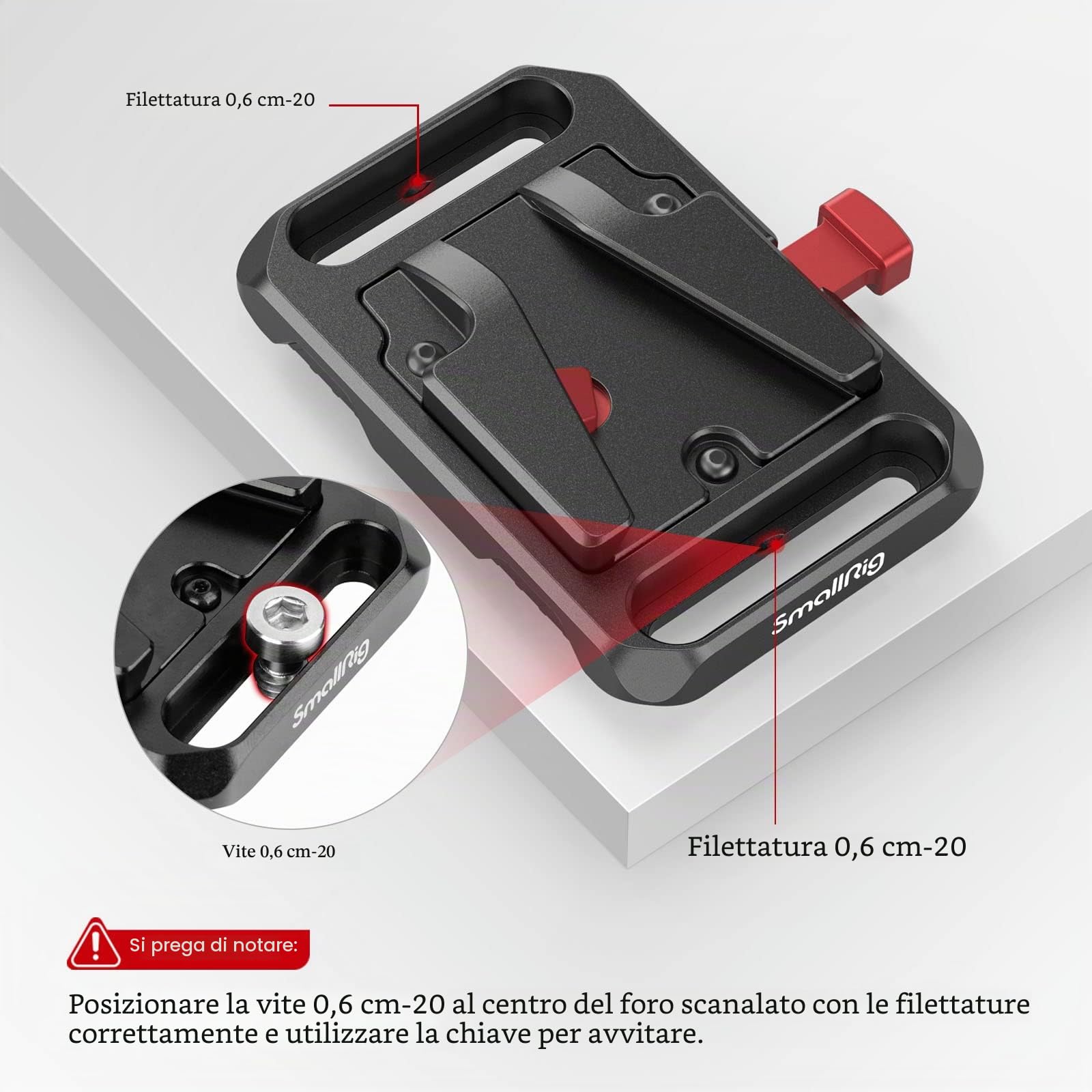 SMALLRIG Mini V Piastra Batteria Leggero e Resistente V Mount Battery Plate per V Mount Battery - 2987
