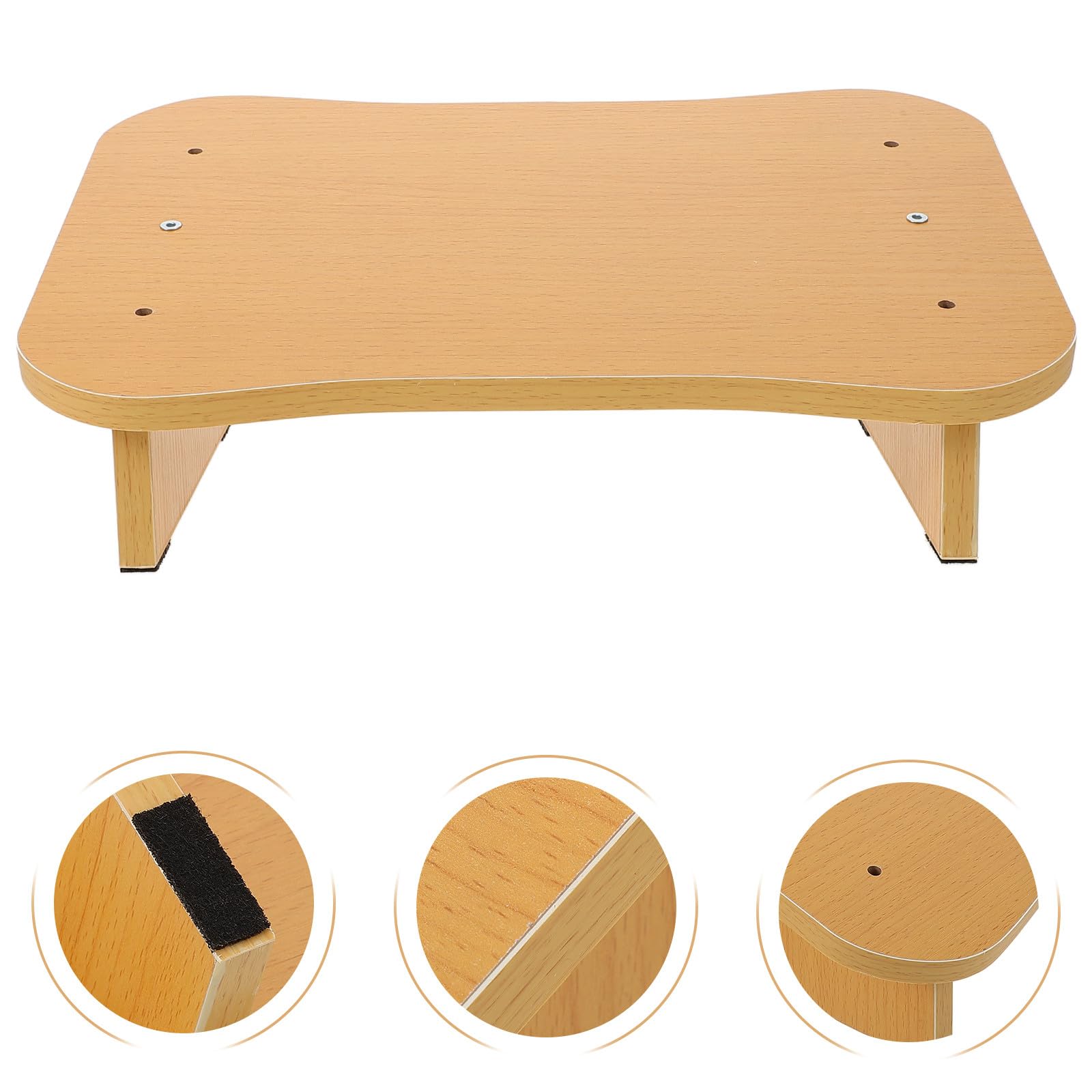 Taburete Reposapiés Pequeño de Madera Natural, Soporte Inclinado para Pies Debajo del Escritorio, Reposapiés Ergonómico para Oficina y Hogar, Soporte Ancho para Mejorar Postura