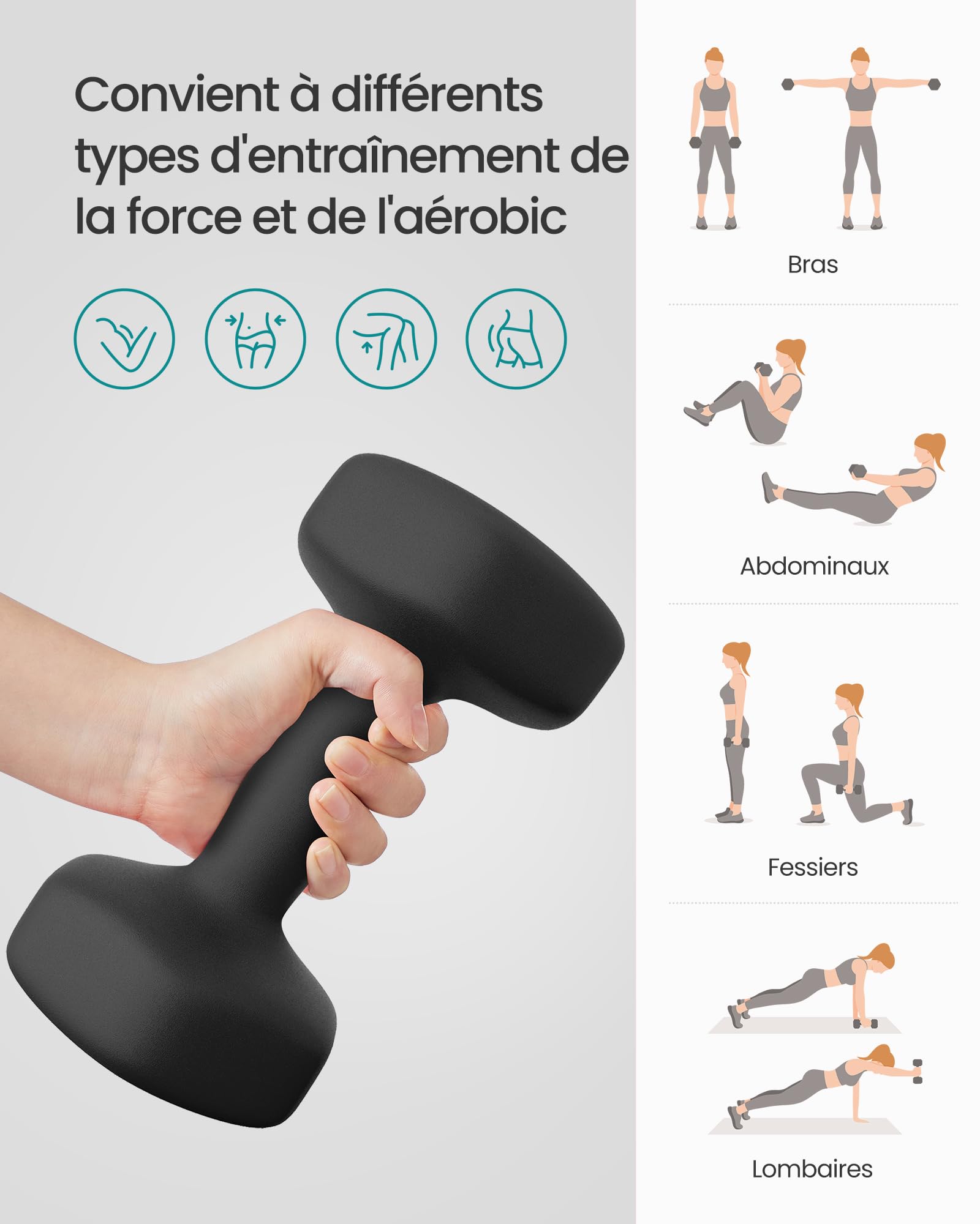 Set D'Haltères, Haltères Avec Barre De Connexion, Hexagonales, Pour L'Entraînement, La Musculation, L'Haltérophilie à Domicile Ou En Salle De Sport