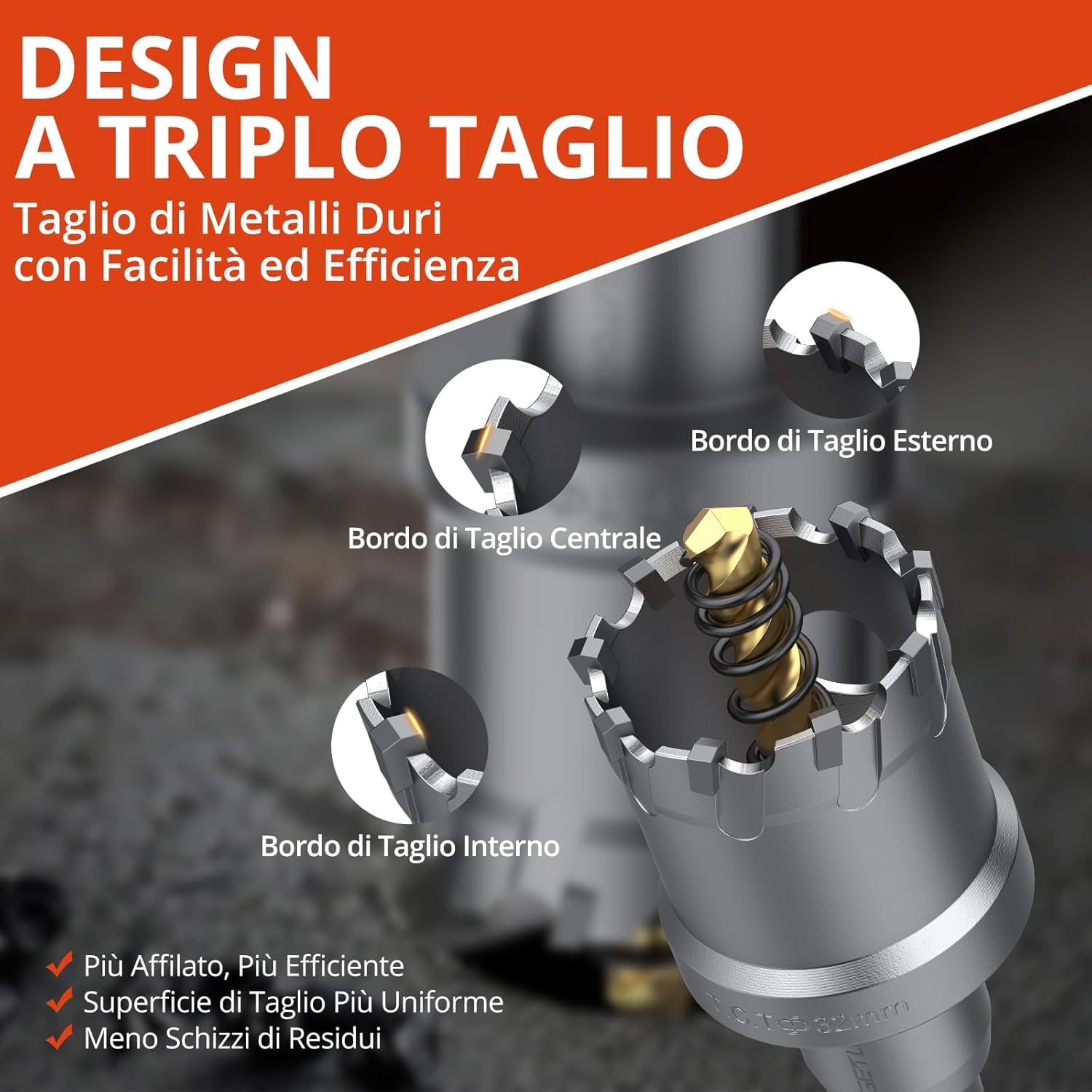Kit 10 Frese a Tazza TCT 16-53mm Seghe a Tazza per Trapano Avvitatore con Punte di Centraggio Professionali per Metallo, Acciaio, Legno con Valigetta