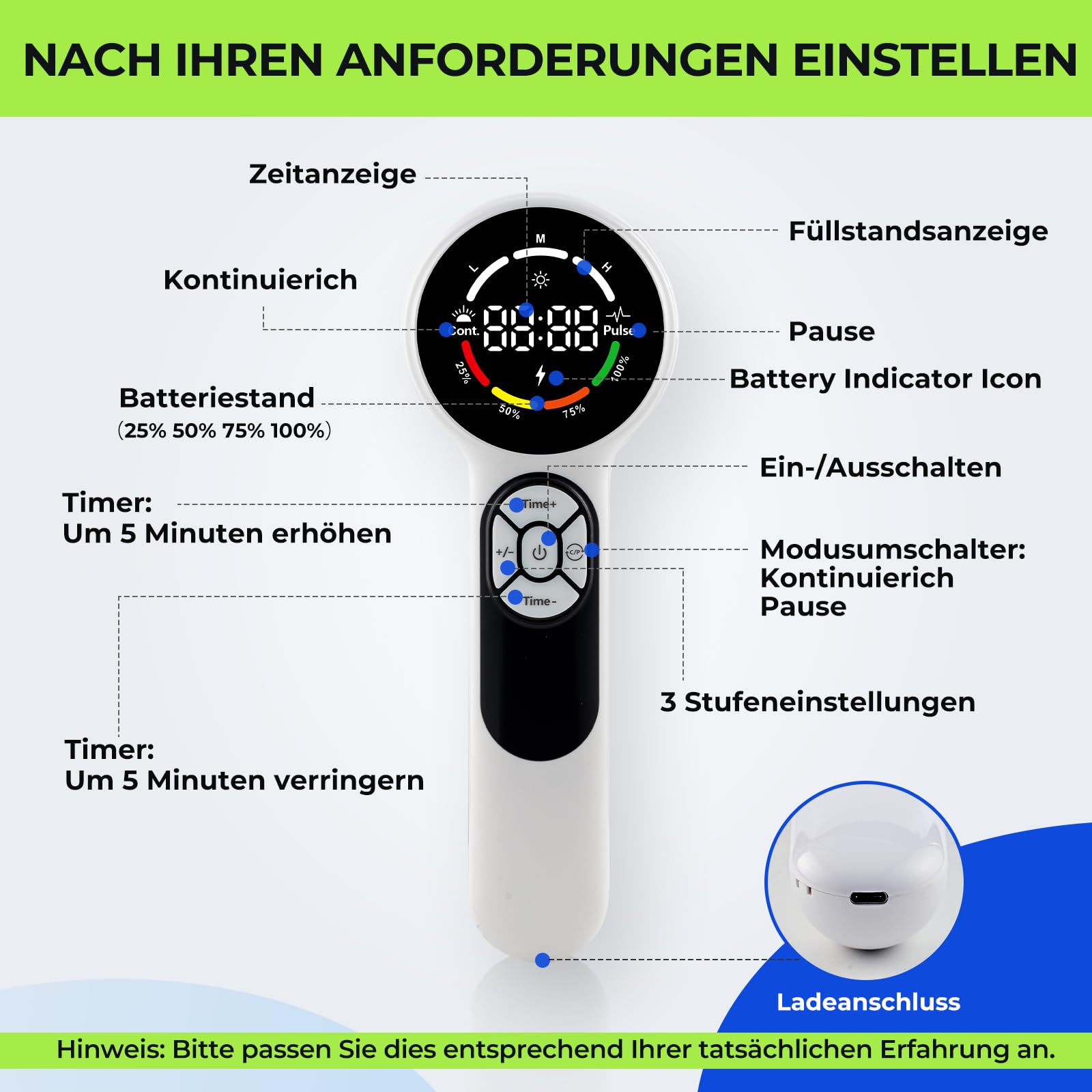 8 * 808nm & 16 * 650nm Kaltes Rotlicht Handgerät, 5200-mAh-Akku Infrarot Lasertherapie für Hunde mit 2 Modi, Tragbares Rot Lichttherapiegerät für Haustier Hüft, Pferde Muskel, Katzen Gelenkarthritis