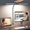 Lámpara de escritorio LED Syrinx para hogar y oficina, 18W 2000LM doble cabezal de arquitecto | Iluminación amplia que cuida la vista, cuello flexible, control por gestos y cableado, memoria y temporizador, 50 modos para estudio y manualidades 1