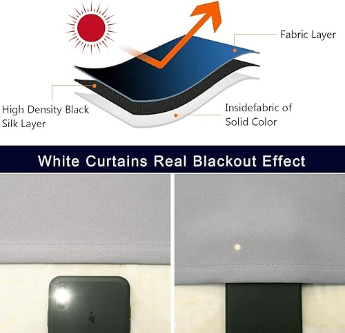 Miniatura 132 de Pickluc Cortina opaca con ojales para dormitorio, cortinas de bloqueo de luz, aislamiento térmico, reducción de ruido, 42 pulgadas de ancho x 84