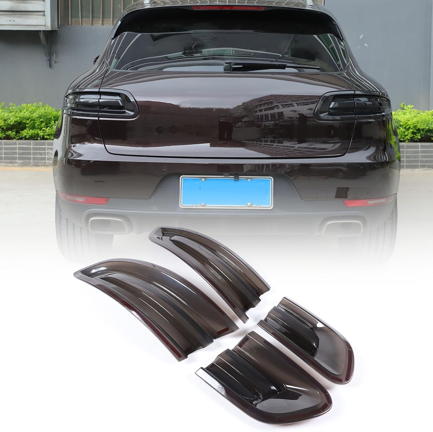 TOYCIDFG Tail Light Tinted Cover Trim Transparent Compatible with Porsche Macan 2014-2017 Car Lamp Back Light Brake Light Cover Accessories