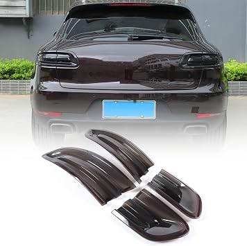 TOYCIDFG Tail Light Tinted Cover Trim Transparent Compatible with Porsche Macan 2014-2017 Car Lamp Back Light Brake Light Cover Accessories
