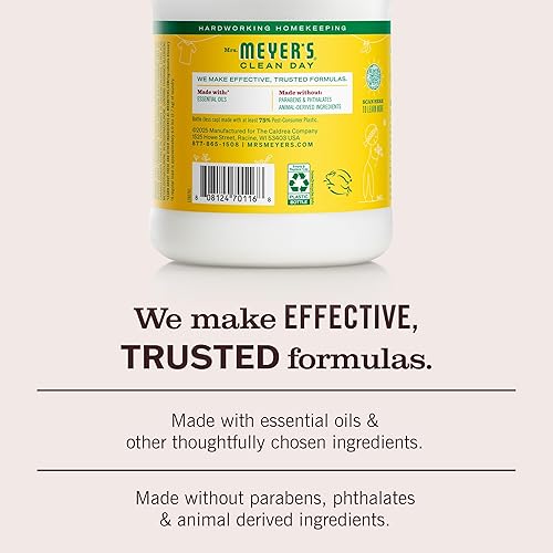 Miniatura 5 de MRS. MEYER'S CLEAN DAY Suavizante líquido para telas, infundido con aceites esenciales, sin parabenos, madreselva, 32 onzas (32 cargas)