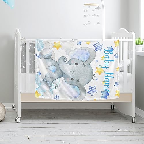 Miniatura 38 de Manta de bebé personalizada con nombre, mantas de bebé de elefante personalizadas para niñas, regalos de bebé, productos para bebés, mantas súper
