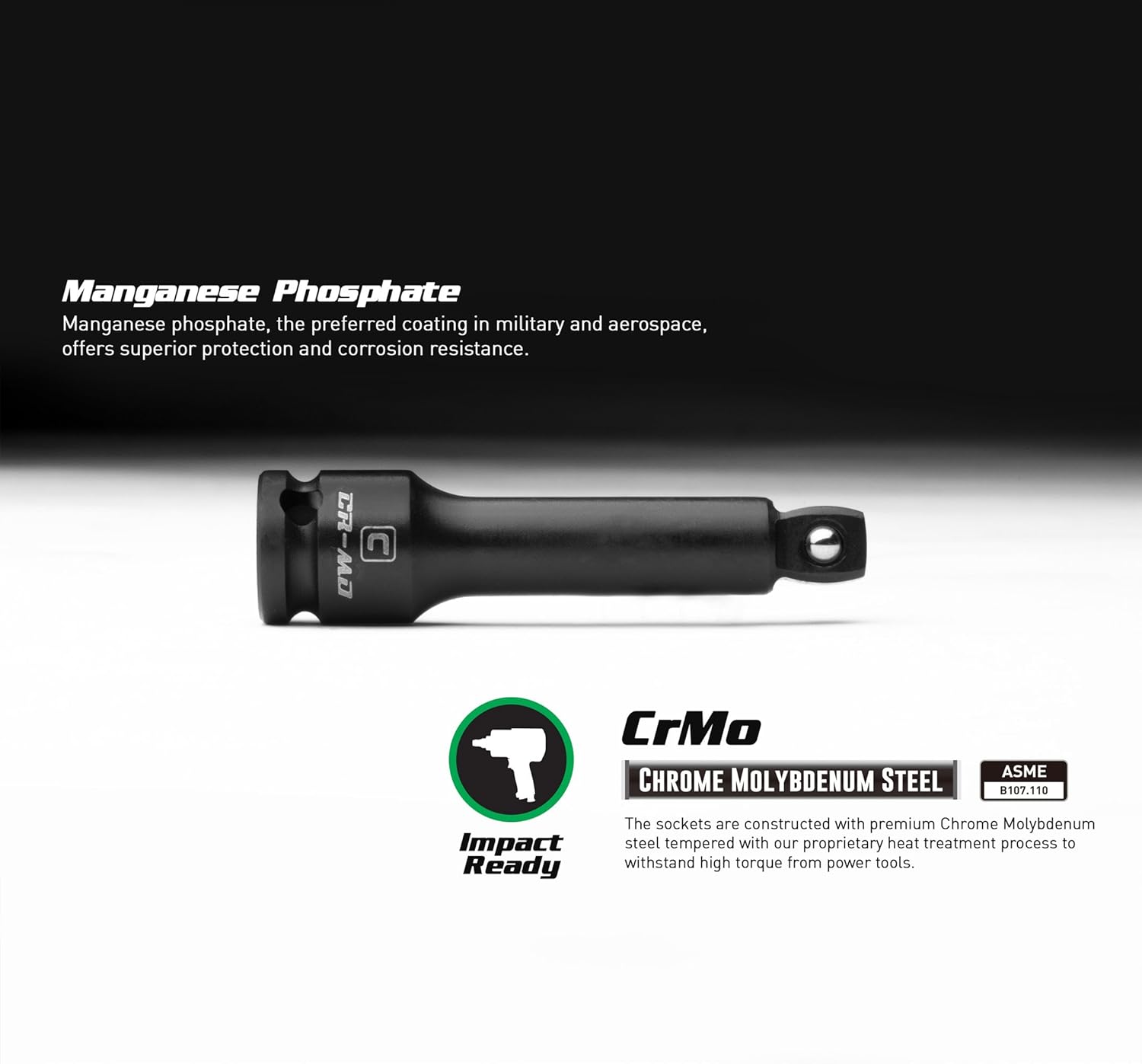 Capri Tools 2283253 1/2-Inch Drive Wobble Impact Extension Bar Set, CrMo, 3-Piece