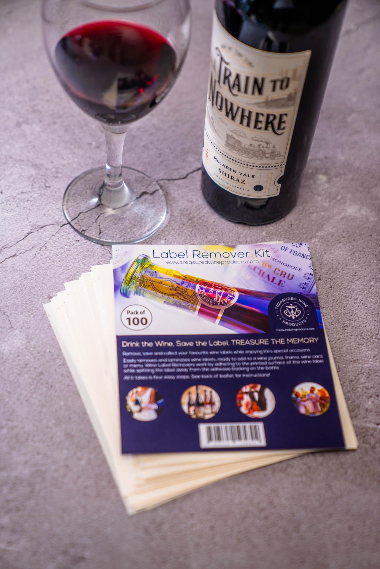 Kit per rimuovere etichette per bottiglie di vino - 100 fogli adesivi per rimuovere e laminare etichette di vino - Prodotti vinicoli Treasured