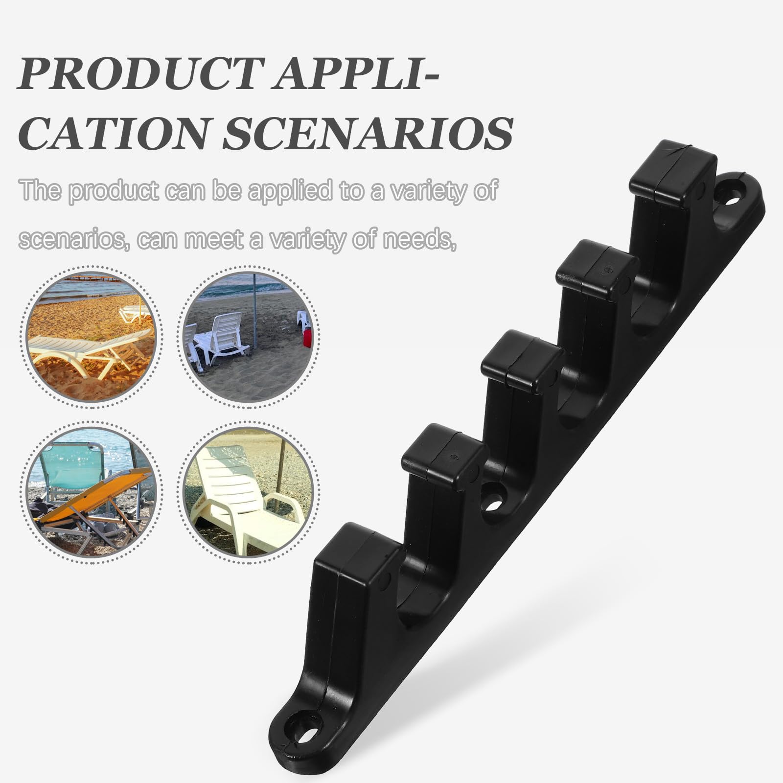 Soportes de Plástico para Tumbonas de Jardín Plegables, 4 Piezas Ajuste de 5 Posiciones, Resistente Intemperie y Conexión Estable para Camping y Exterior
