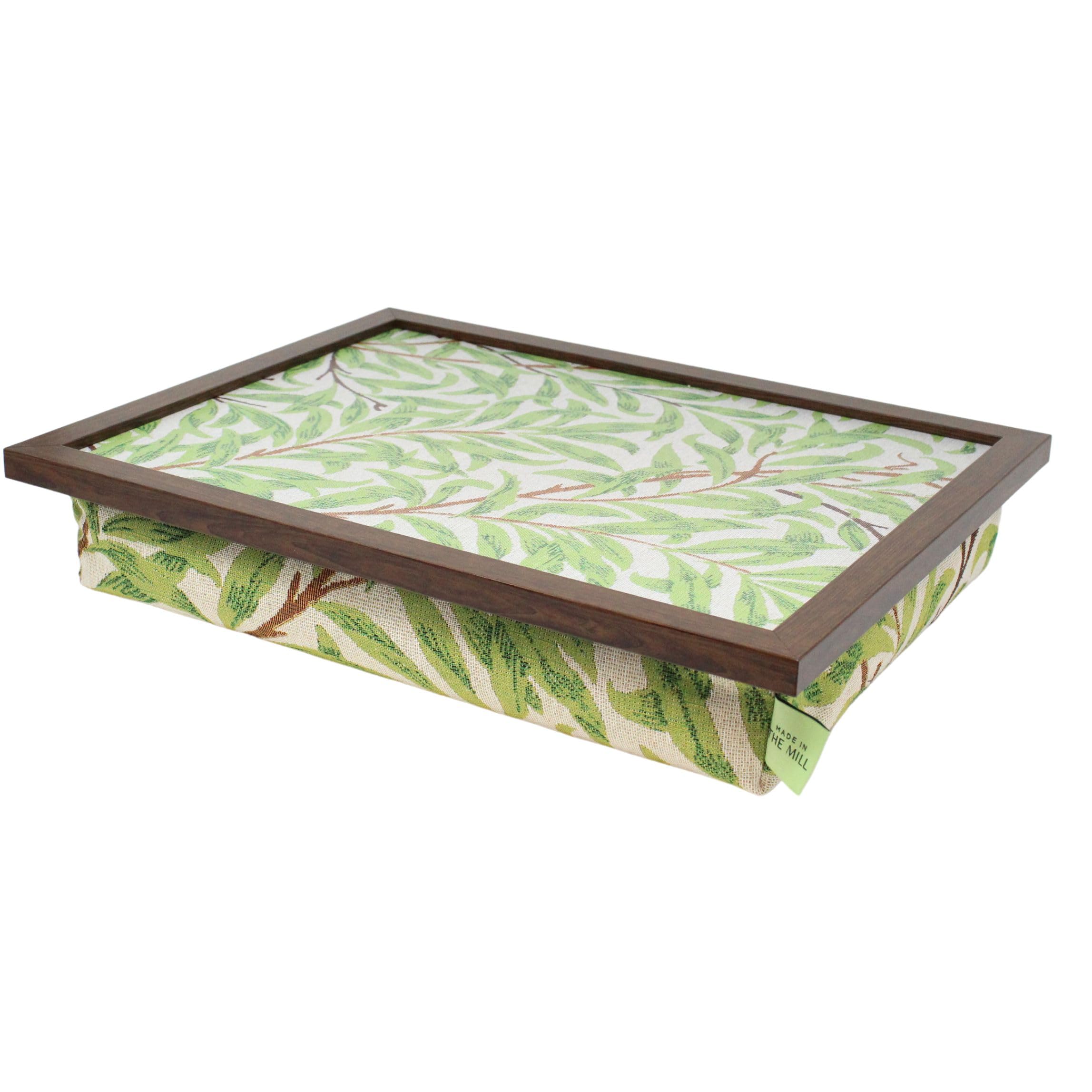 Made In The Mill Luxury William Morris "Sage Willow" Lap Tray With Cushioned Bean Bag Base