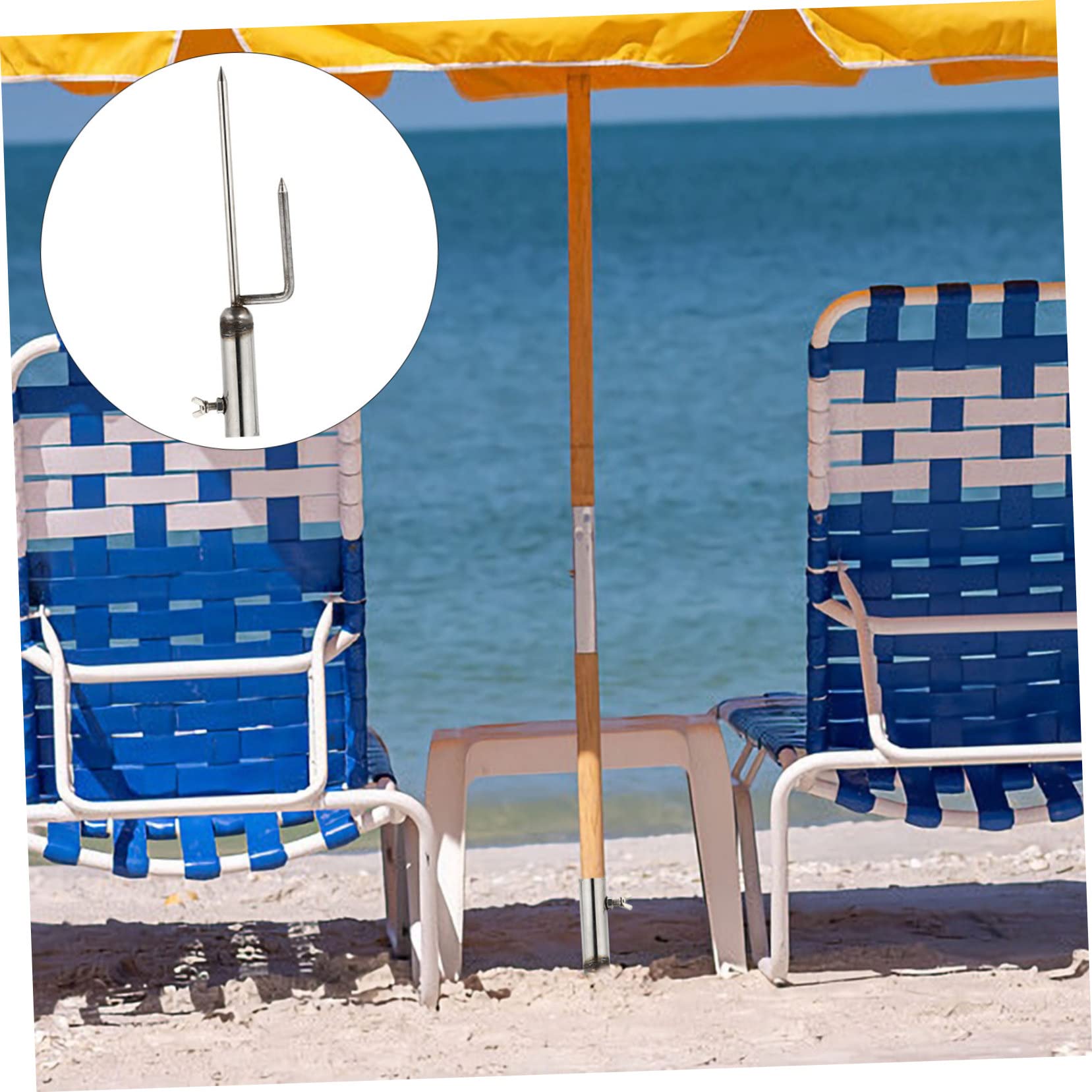 Robuster Sonnenschirmständer aus Edelstahl mit Tragbarem Sonnenschirmeinsatz Basis Schirmständer Sand für Sommerfest und Professionellen Außeneinsatz