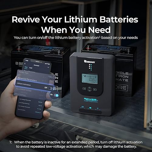 Miniatura 6 de Renogy Parámetro de controlador de carga MPPT de entrada de CC automática de 12 V24 V, pantalla LCD ajustable, regulador de panel solar apto para