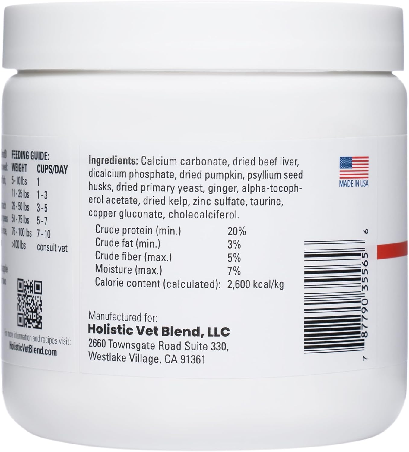 Holistic Vet Blend Grass-Fed Beef Liver Dog Food for All Life Stages - Canine Regular Premix