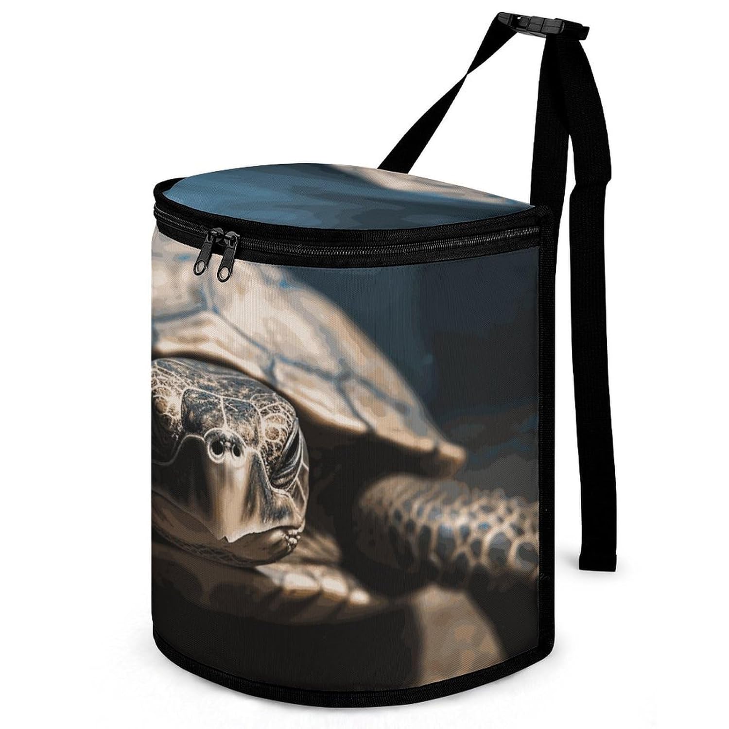 MUSM Leakproof Car Trash Can 2.5 Gallon, Durable Automotive Garbage Bag with Waterproof Liner, Animal Tortoise Trash Bag for Car, Truck, RV & Bathroom