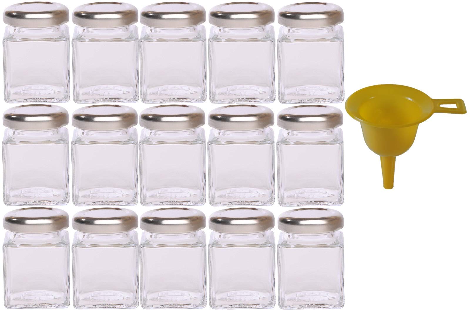 15 Kleine Marmeladengläser 80 Ml Mit Silberdeckel – Inkl. Einfülltrichter