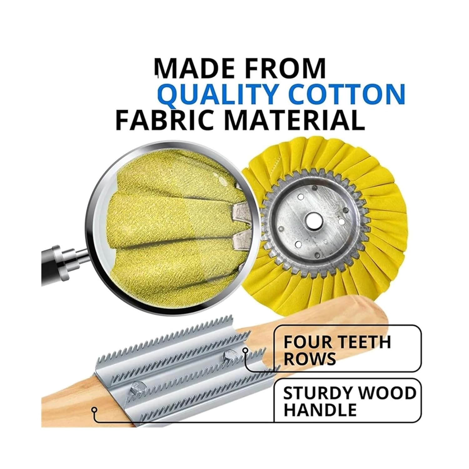 7PCS 8 Inch Polishing Kit - Airway Buffing Wheel for Metal Rim Shine Restoration Grinder Compatible Polisher