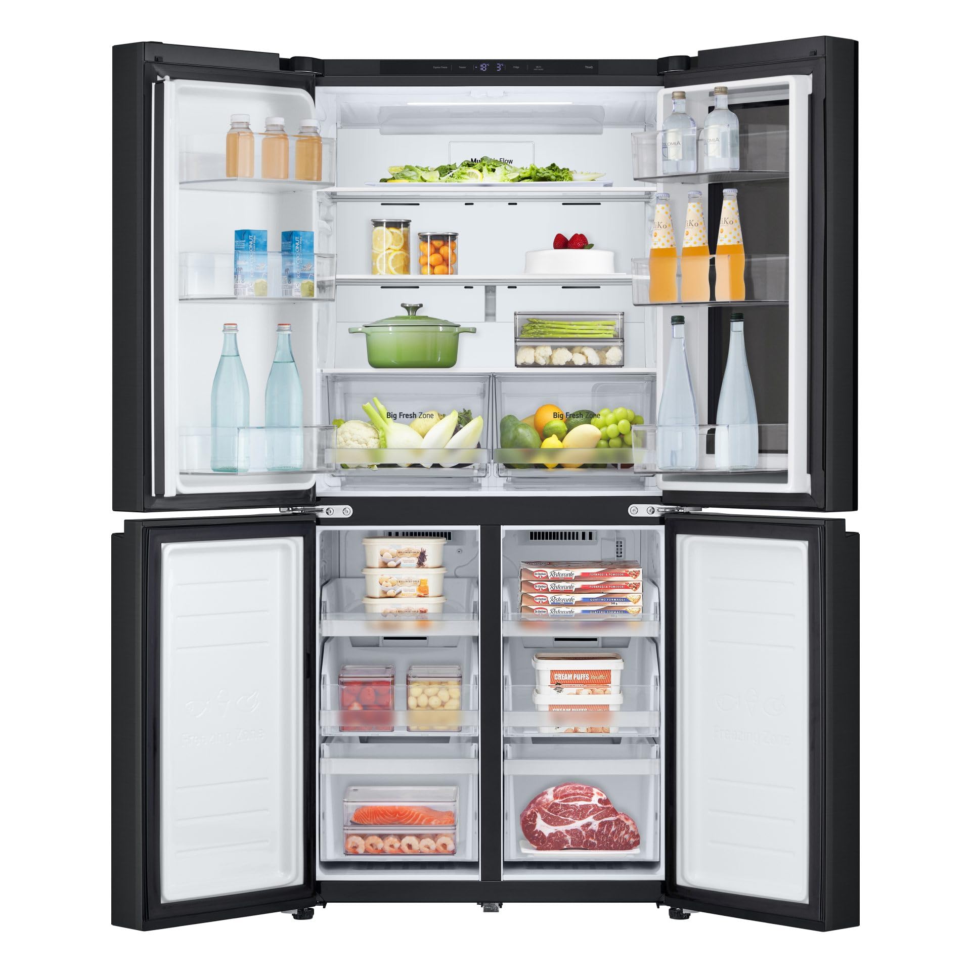 LG GMV860EPDE Slim Fit Réfrigérateur/congélateur multi-portes | InstaView | 530 L | Total No Frost | Slim Fit – Seulement 83,5 cm de large | Noir