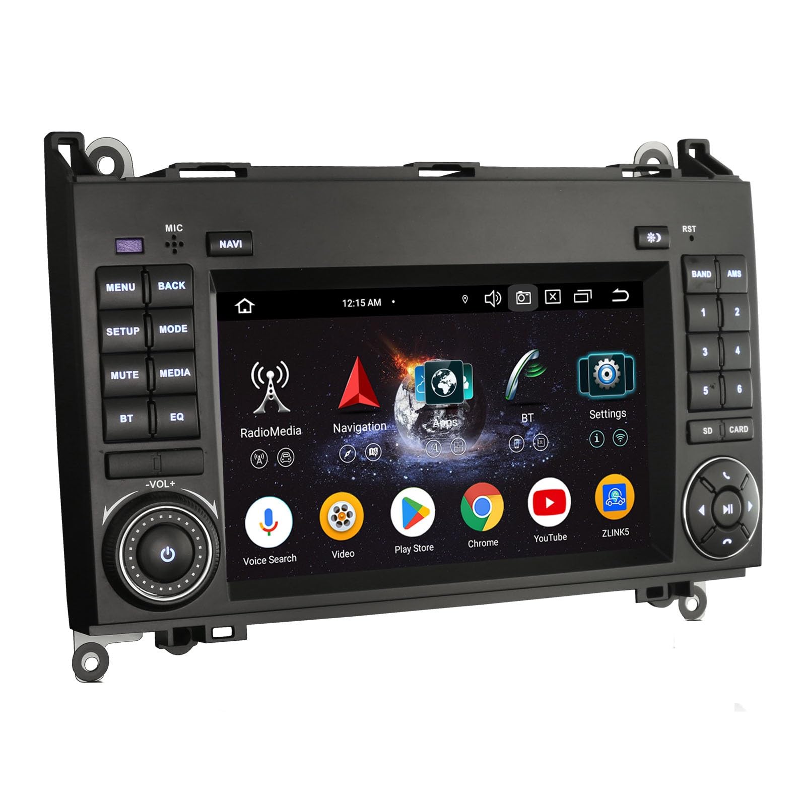 Erisin 7-calowe ośmiordzeniowe radio samochodowe z systemem Android 14.0 4 GB + 64 GB do Mercedes-Benz A/B klasy Sprinter Viano Vito VW Crafter z nawigacją GPS, CarPlay, Android, AUTO WiFi, 4G,