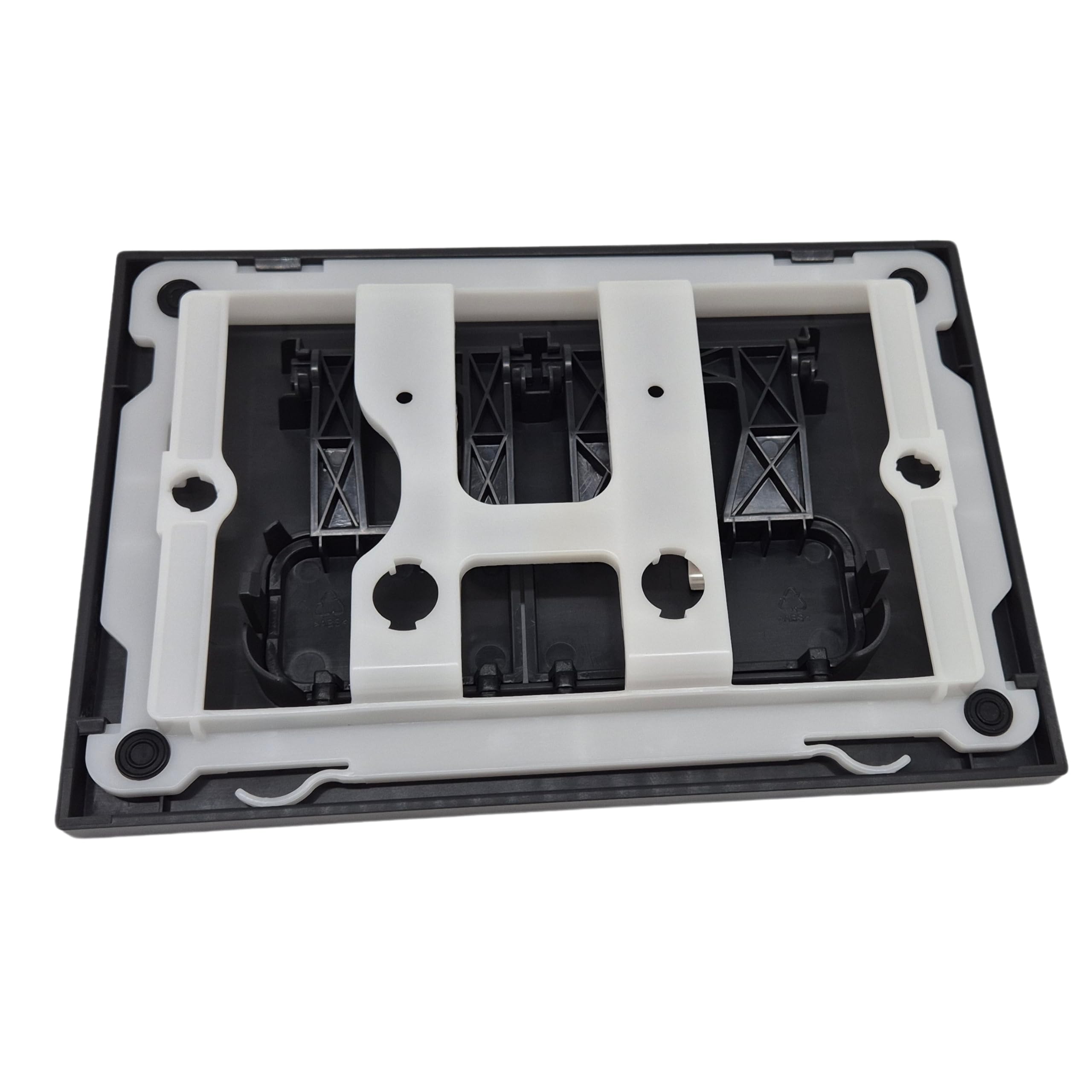AquaUno Placca di comando WC LINE BLACK compatibile con Geberit Sigma, 24,5 x 16,5 cm, Nero opaco, Plastica, 2-Mengen-Spülung, pronto per il montaggio
