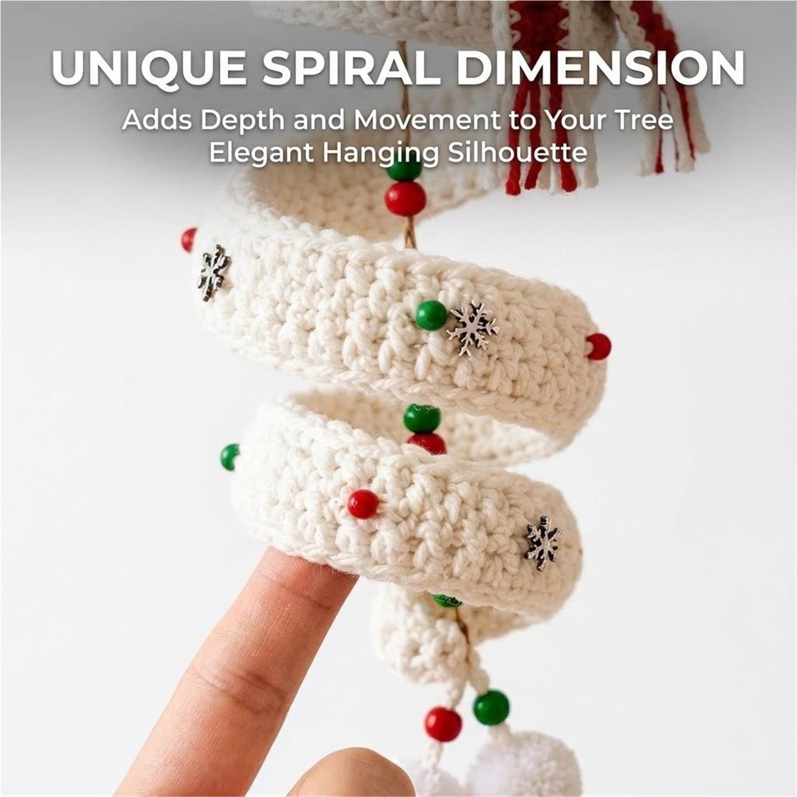 Kit Fai Da Te Con Ornamento A Spirale for Pupazzo Di Neve All'uncinetto | Kit natalizio all'uncinetto for principianti con filato, gancio,imbottitura e perline,for appendere(4pcs)