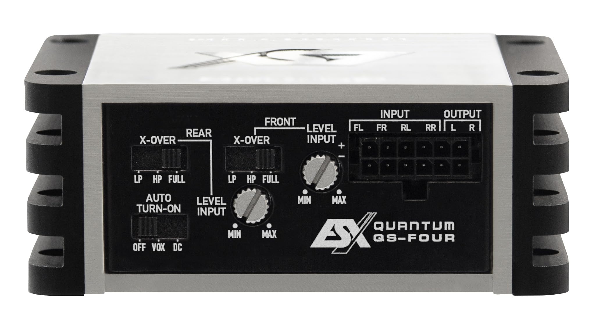 ESX QUANTUM QS-FOUR-ISO - Amplificateur ultra-compact pleine gamme de classe D avec 240 W RMS à seulement 90 x 35 x 80 mm | Faisceau de câblage ISO Plug & Play inclus | ESX Car Audio