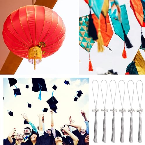 Miniatura 6 de Tupalizy 30 mini borlas sedosas hechas a mano con 60 dijes de año 2023 para graduación, llavero, aretes, joyería, recuerdos de boda, recuerdo,