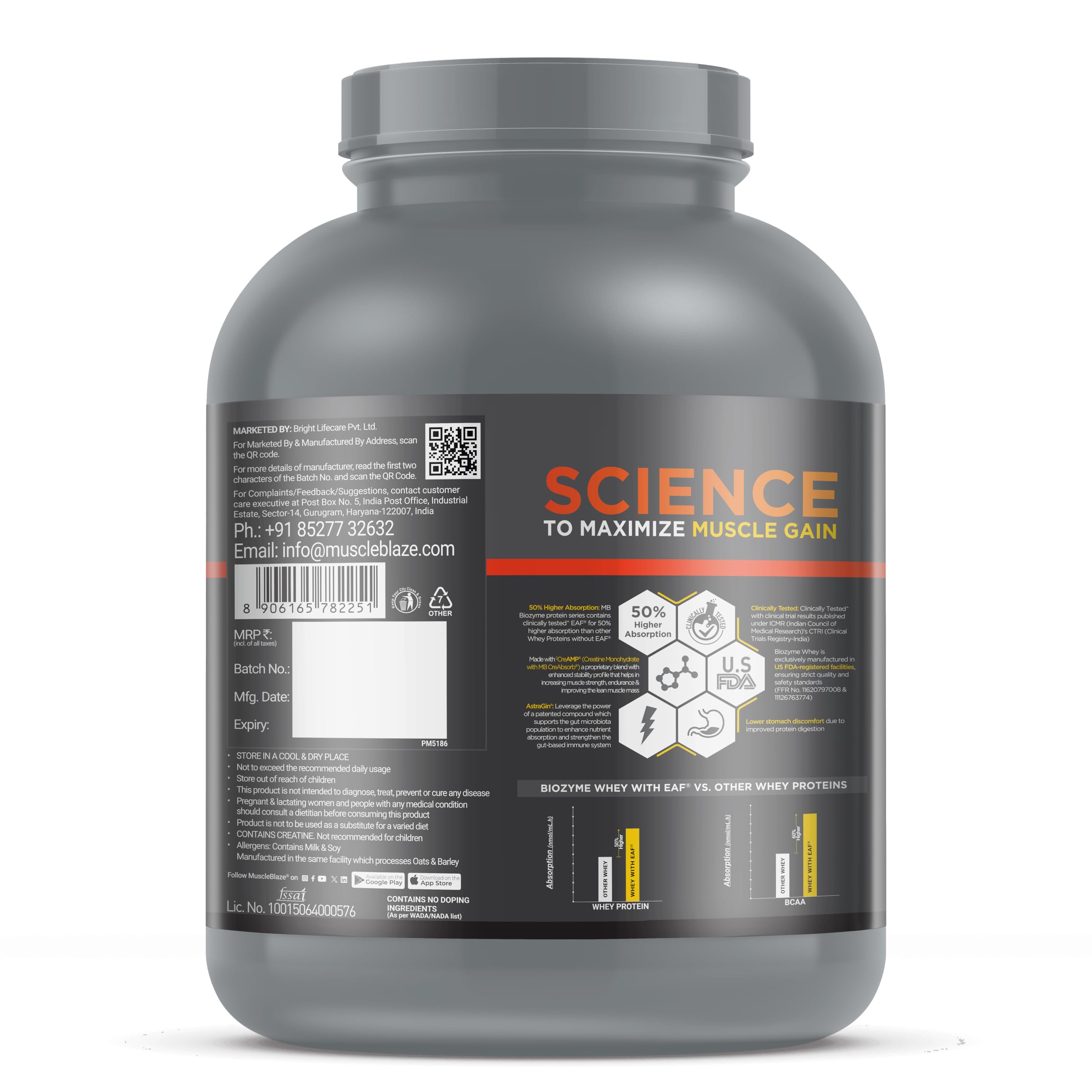 MuscleBlaze Biozyme Whey PR Protein Powder, 2kg (4.4lbs) — Amazon image 8