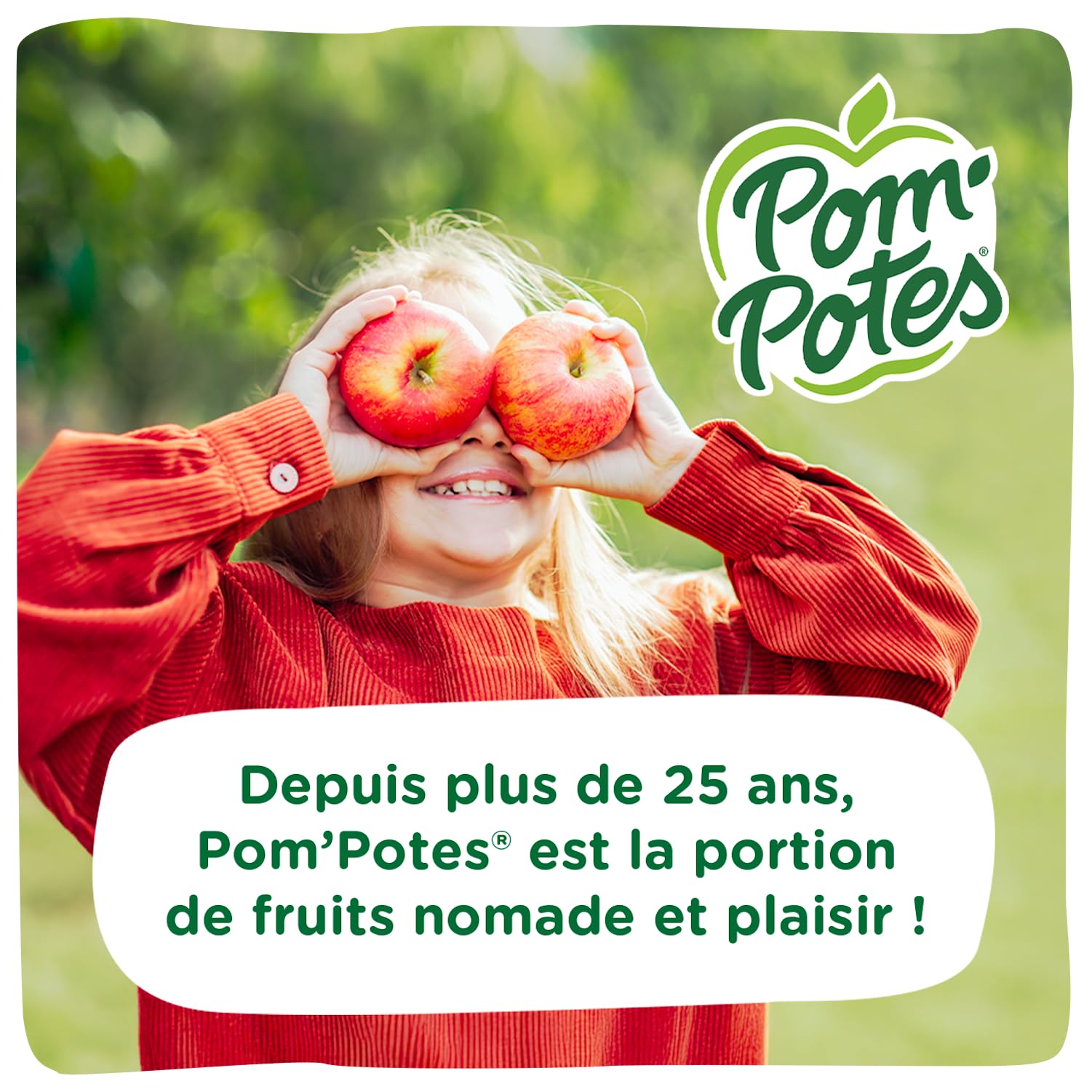 POM'POTES® Compote Gourde sans Sucres Ajoutés Pomme Nature 80x90g | Source De Fibres, Nutri-Score A, 3 Ans Et Plus