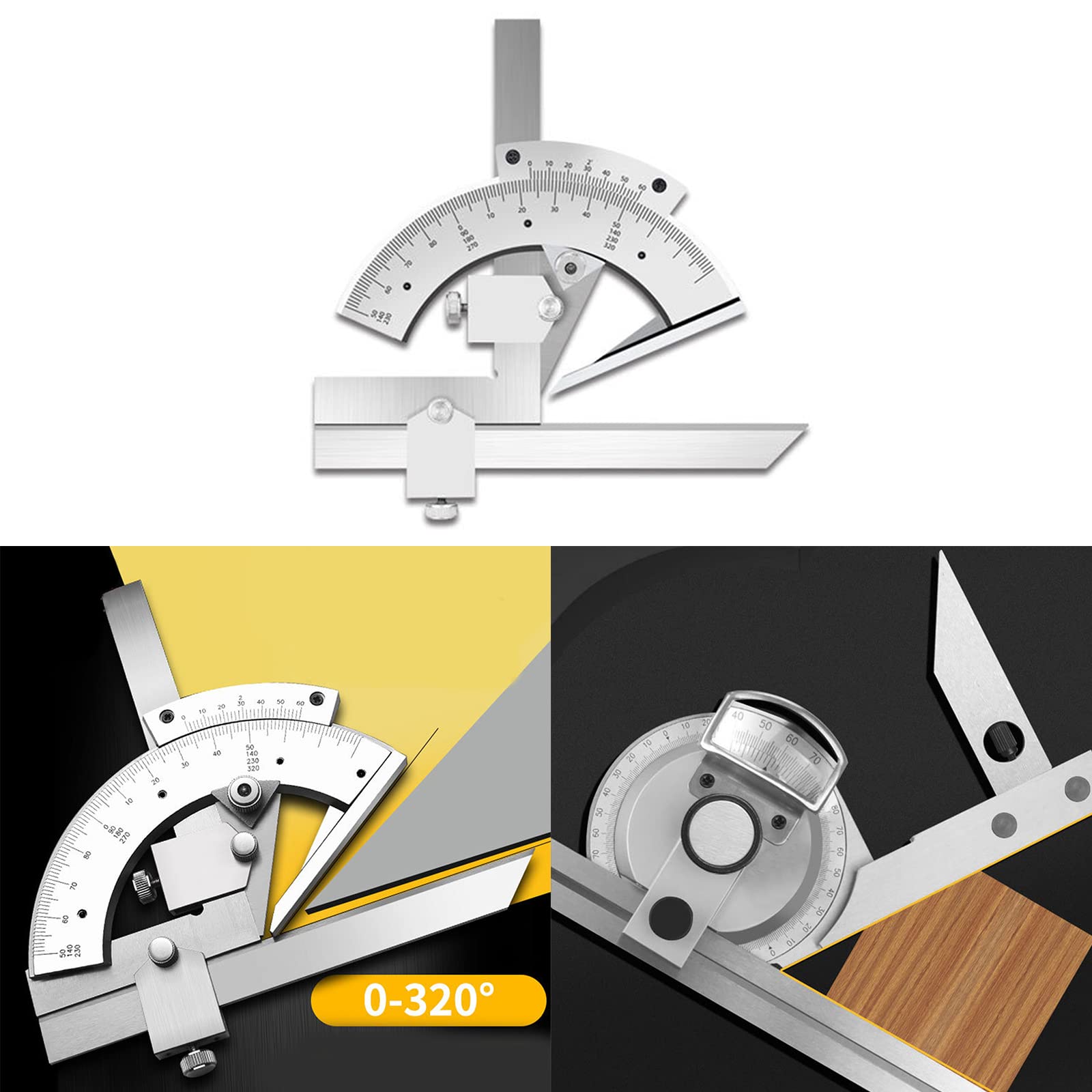 Vernier Protractor, Marking 0‑320° Measuring Angle Finder Fine Tuning