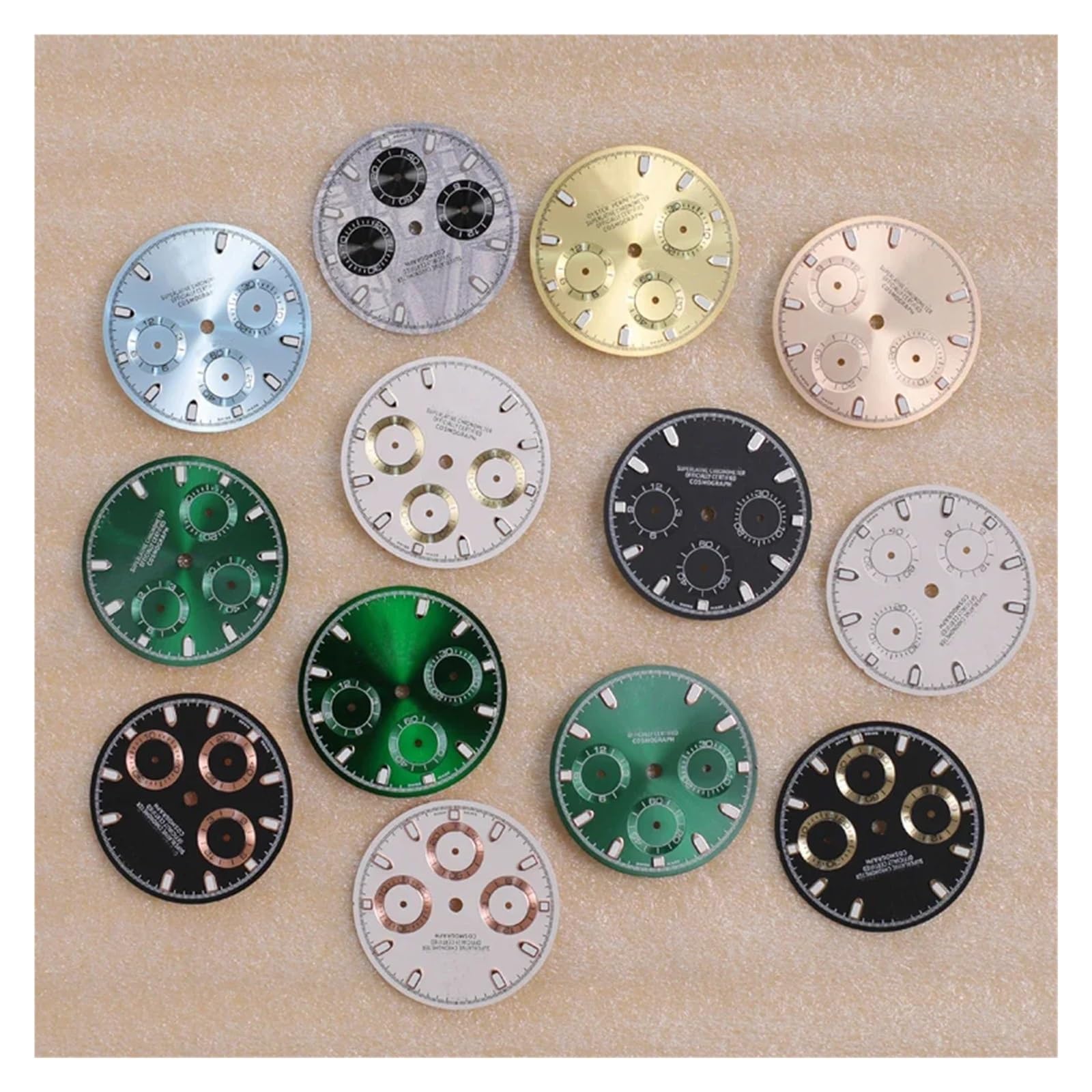ZHGUIMING Logo S e Logo R Verde Luminoso VK63 quadrante 29,5 mm quadranti for Orologi Adatti for Movimento VK63 Accessori for Orologi da Uomo(14 Silver R Logo)
